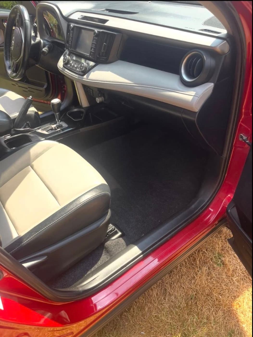 Same RAV4 cabin after detail — cleared, vacuumed and wiped down